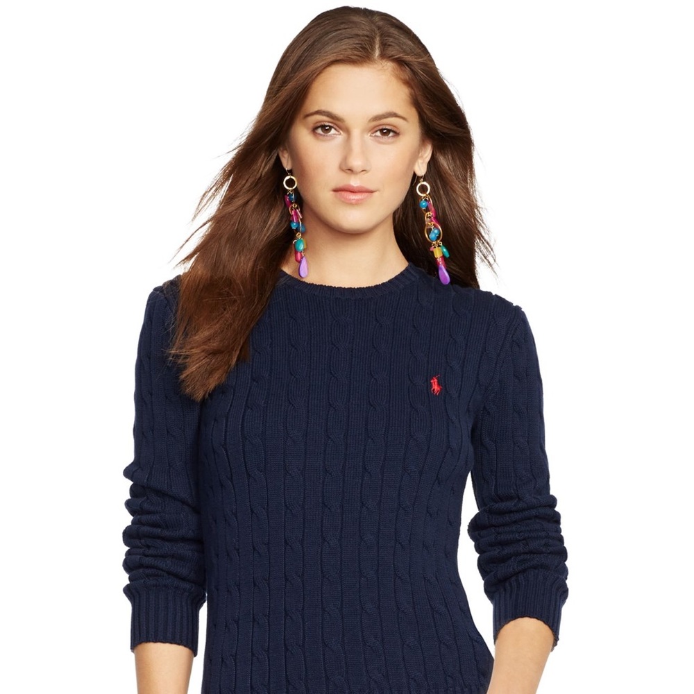 Ralph Lauren Crew Neck Cable Knit Sweater - S